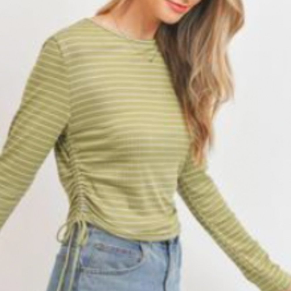 Side Ruched Long Sleeve - Picture 2 of 2